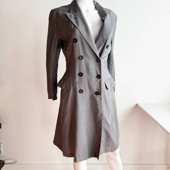 Jean Paul Gaultier Grey Double Breasted Longline Blazer S/M - Picture 2 of 8